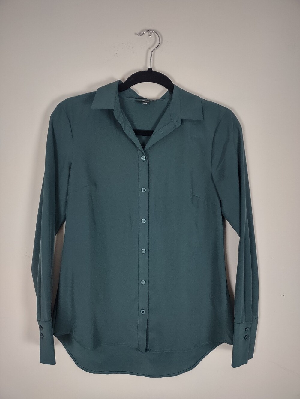 RW&CO. Teal Green Button-Down Blouse